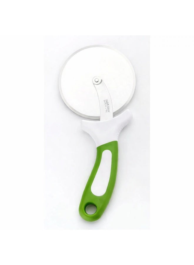 ديسينت ديسنت ستينلس ستيل بيتزا كَتَر | فور إنش (10.16 سم) ويل | 23.36 سم لينث | فينغر غارد آند إيرغونومِك هاندل | شارب كَتَرْز، بيتزا ويل، بيتزا سلايسر – نون سليب هاندل – ديشواشر سيف - Image 1